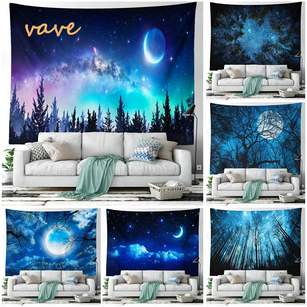 DecorBites™ Forest Tree Landscape Tapestry Wall Hanging for Aesthetic Room Decor