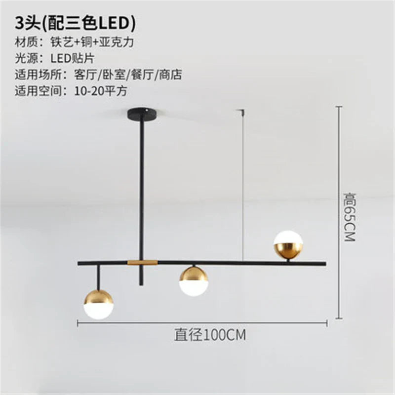 DecorBites™ Glass Ball Pendant Lamp Modern LED Hanging Light Fixture