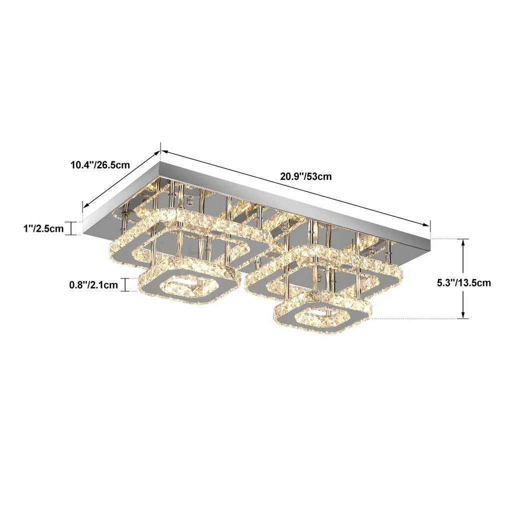 DecorBites™ Crystal Ceiling Chandelier: Luxury LED Pendant Lighting for Modern Living Room Decor