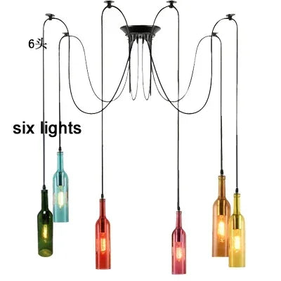 Nordic Glass Beer Bottle Pendant Light