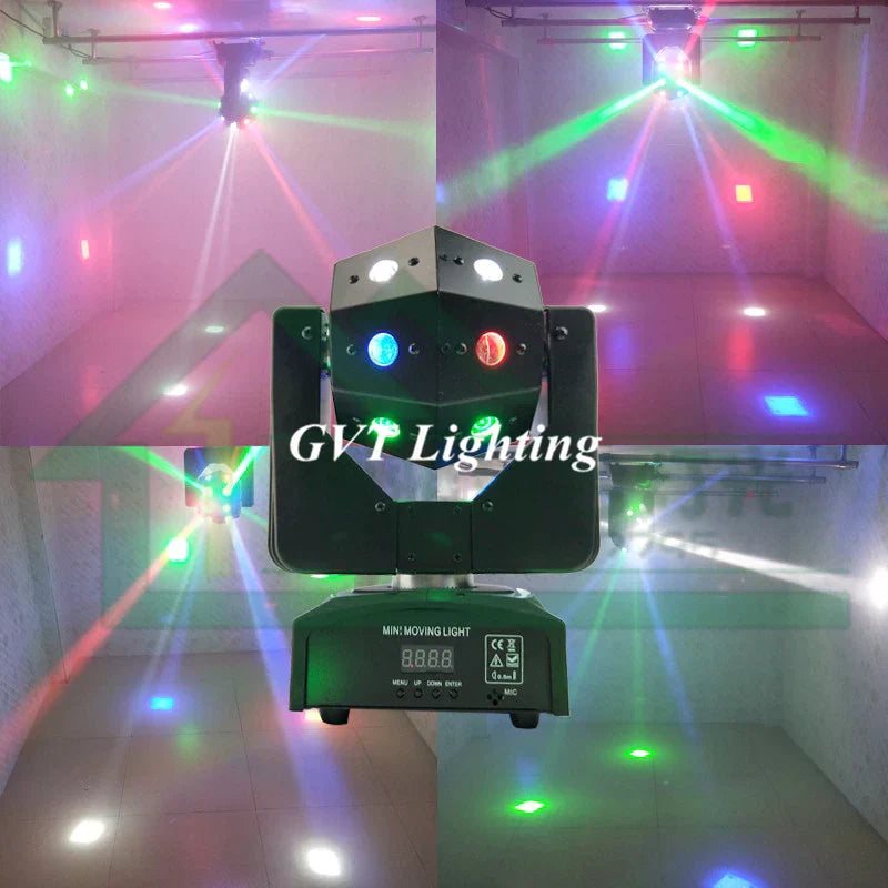 DecorBites™ 16 Beam Strobe Red Green Laser LED Moving Head Light Disco Ball