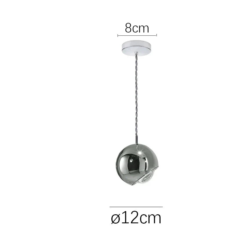 DecorBites™ مصباح LED متدلي بكرة كروم ذهبية للمطبخ، غرفة النوم، غرفة الطعام