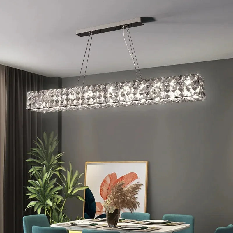 DecorBites™ Crystal LED Chandelier: Modern Luxury Chrome Steel & Clear K9 Crystal Lighting