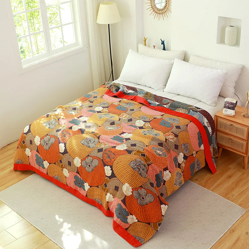 Couverture Serviette en Gaze de Coton DecorBites™ - Jacquard Double Face Teint en Fil pour Adultes et Enfants