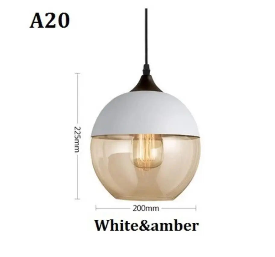 DecorBites™ Black Glass Pendant Light Fixture for Modern Indoor Decor & Dining Room