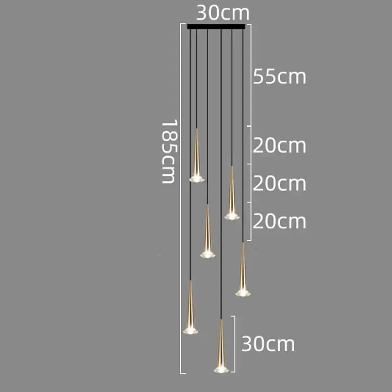 DecorBites™ Crystal LED Stair Chandelier: Luxury Long Stair Lighting Fixture with Creative Island Design