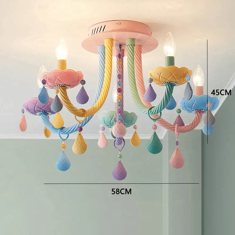 ثريا سقف ماكارون LED لغرفة الأطفال من DecorBites™ لديكور غرفة نوم الأولاد والبنات