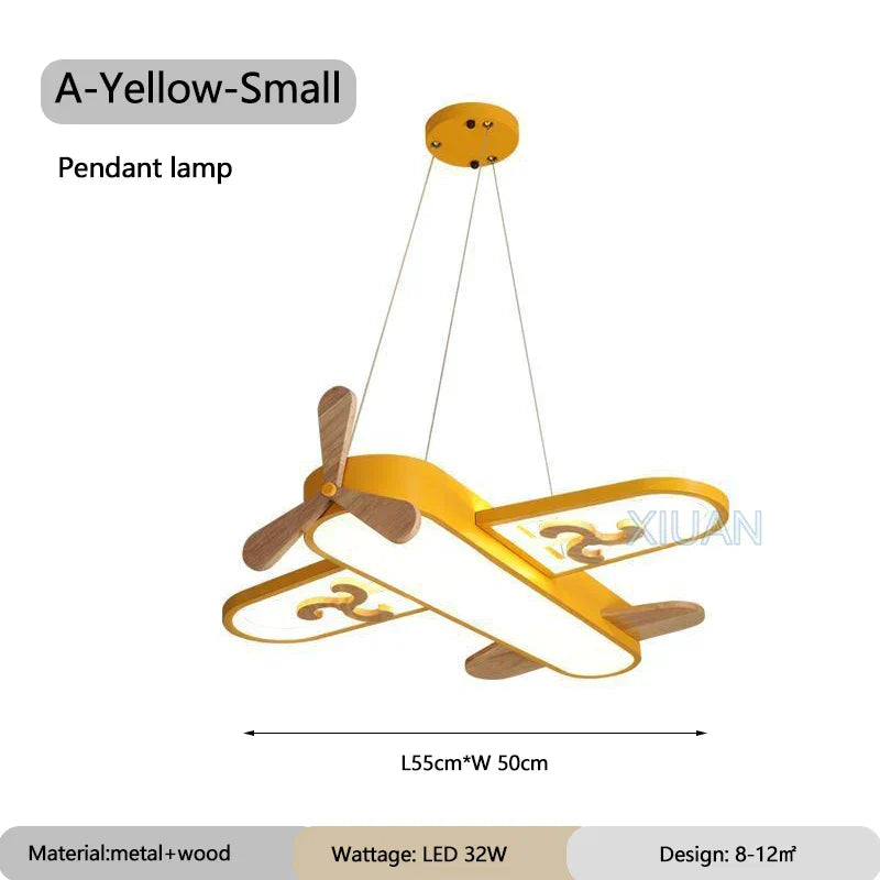 DecorBites™ Enfants Avion Suspension Bois Métal Appliques Maternelle LED