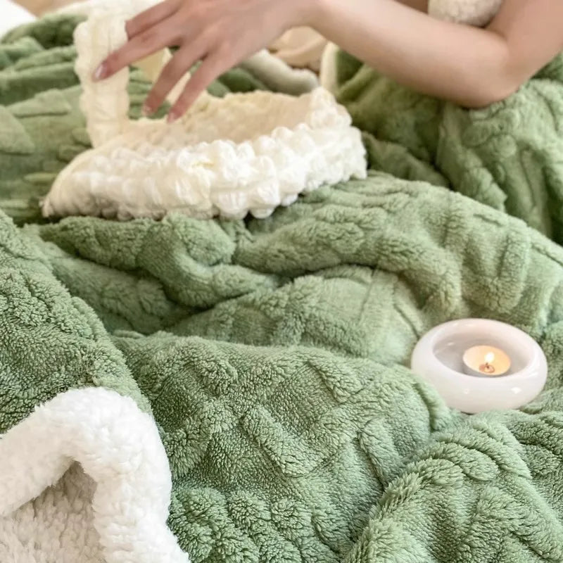 DecorBites™ Coral Fleece Blanket: MultiFunctional Soft Skin-Friendly Warm Shawl