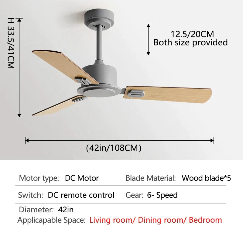 DecorBites™ 56-Inch Black Industrial Style Ceiling Fan with Remote Control for Indoor Use