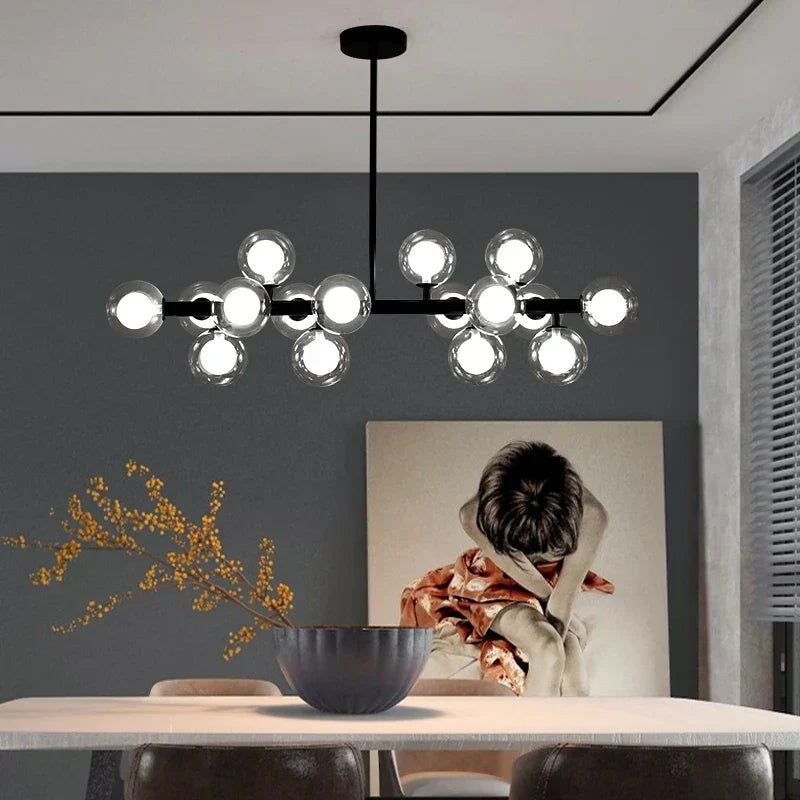 DecorBites™ Glass Ball LED Chandelier Modern Pendant Light for Home Decor