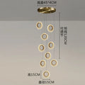 DecorBites™ Crystal Ring LED Chandelier: Modern Gold Kitchen Lighting for Staircase, Simple Indoor Hanging Lamp