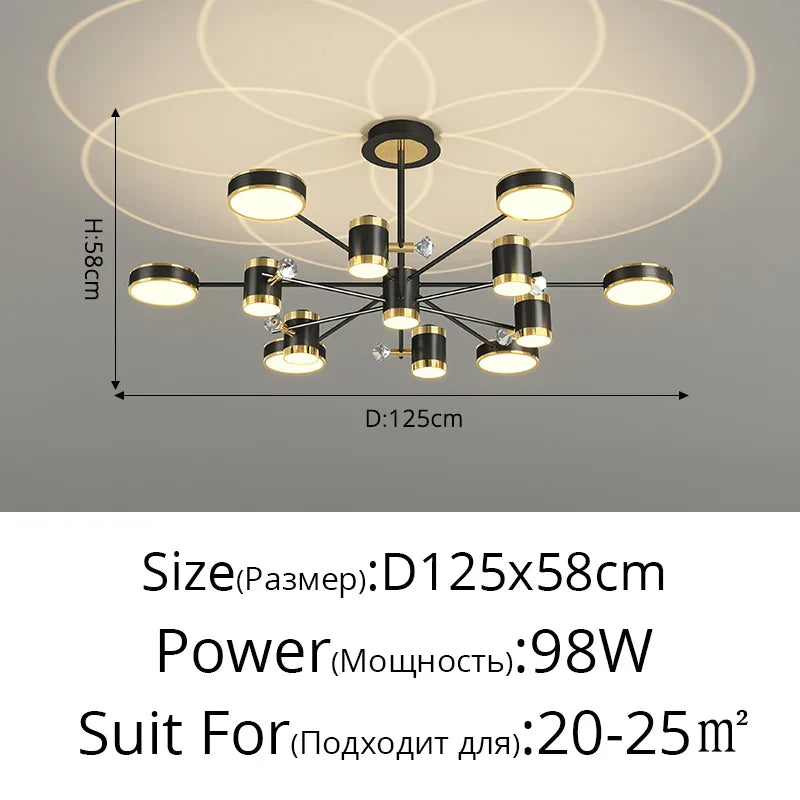DecorBites™ ثريا LED: مصباح سقف ذكي حديث بجهاز تحكم عن بعد لغرفة المعيشة وغرفة النوم وغرفة الطعام والمطبخ