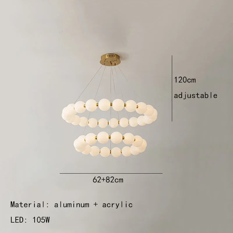 نجفة أكريليك LED من DecorBites™ لغرفة المعيشة وغرفة النوم والردهة، مصابيح معلقة