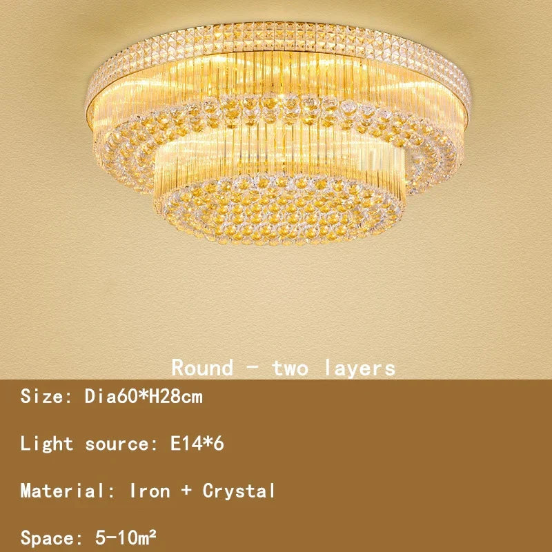 DecorBites™ Crystal LED Chandelier: Light Luxury Ceiling Lamps for Living Room, Bedroom, Kitchen, Hotel