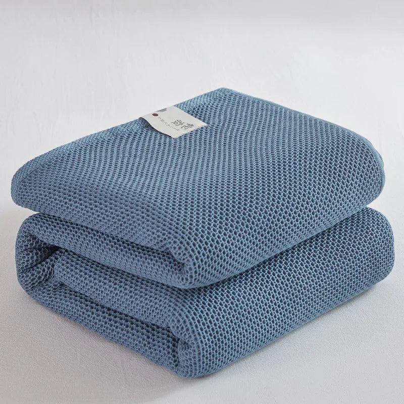 DecorBites™ Cotton Honeycomb Towel Blanket for Single Double - Breathable Cozy Sofa Cover