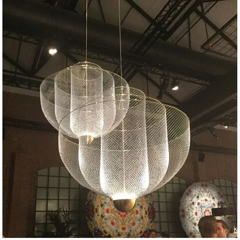 DecorBites™ Geometric Iron Chandelier | Nordic Loft Pendant Light Fixture