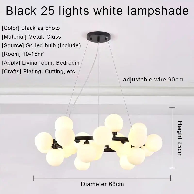 نجفة ديكور بايتس™ الذهبية بإضاءة LED، مصباح معلق عصري لغرفة المعيشة، المطبخ، غرفة النوم، غرفة الطعام