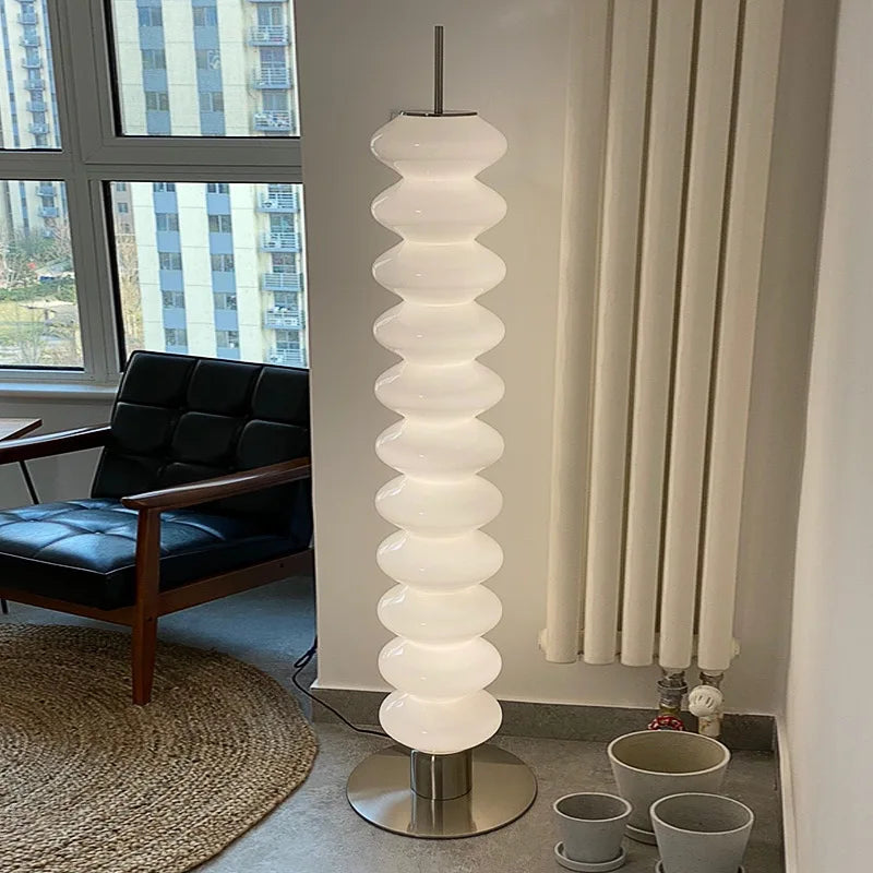 مصباح أرضي زجاجي على شكل يقطينة DecorBites™: إضاءة ليلية LED بتصميم اسكندنافي لغرفة النوم وغرفة المعيشة
