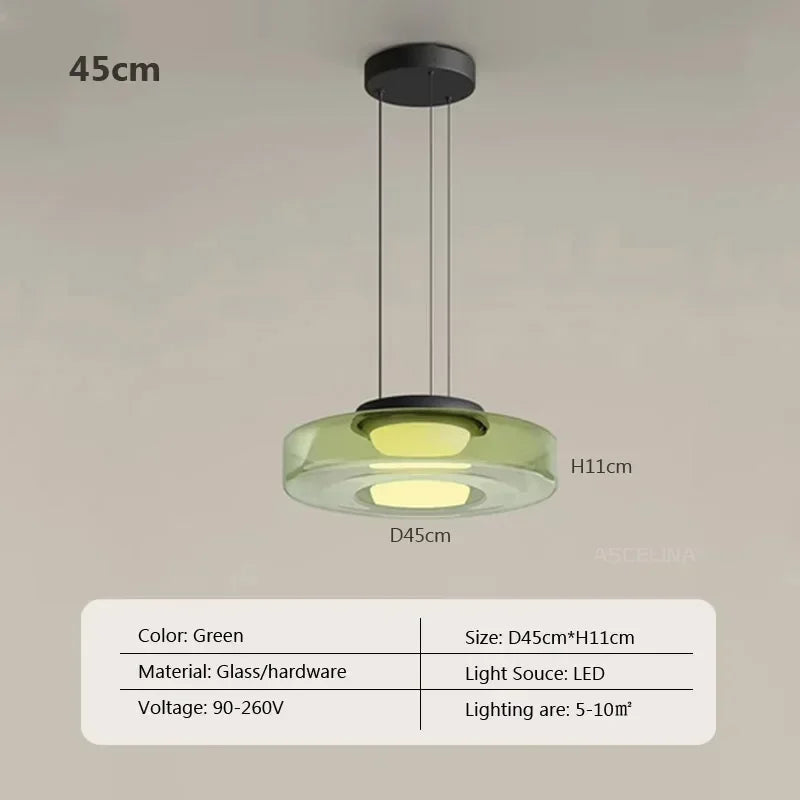 Nordic Glass Pendant Light in Green or Gray