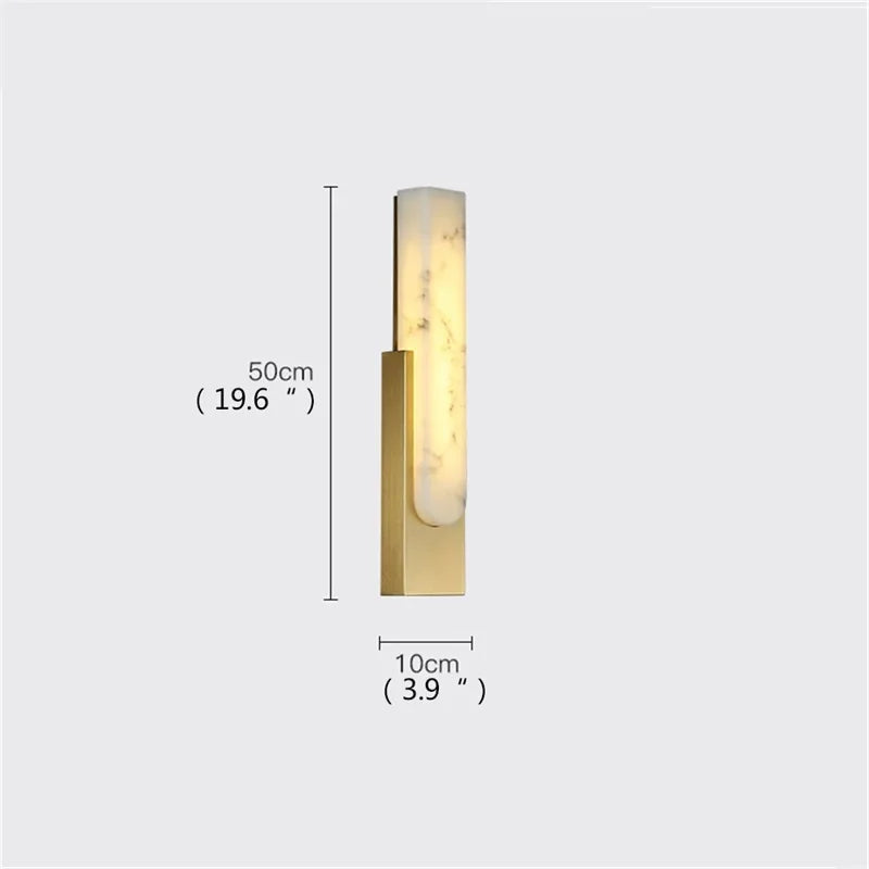 مصباح حائط من الرخام والمعدن الرمادي DecorBites™ LED لغرفة النوم العصرية الاسكندنافية