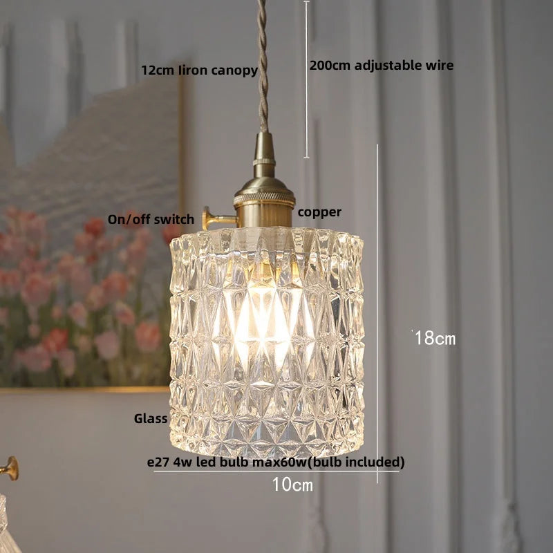 DecorBites™ Clear Glass Nordic Pendant Light Fixture: Modern Simple Hanging Lamp
