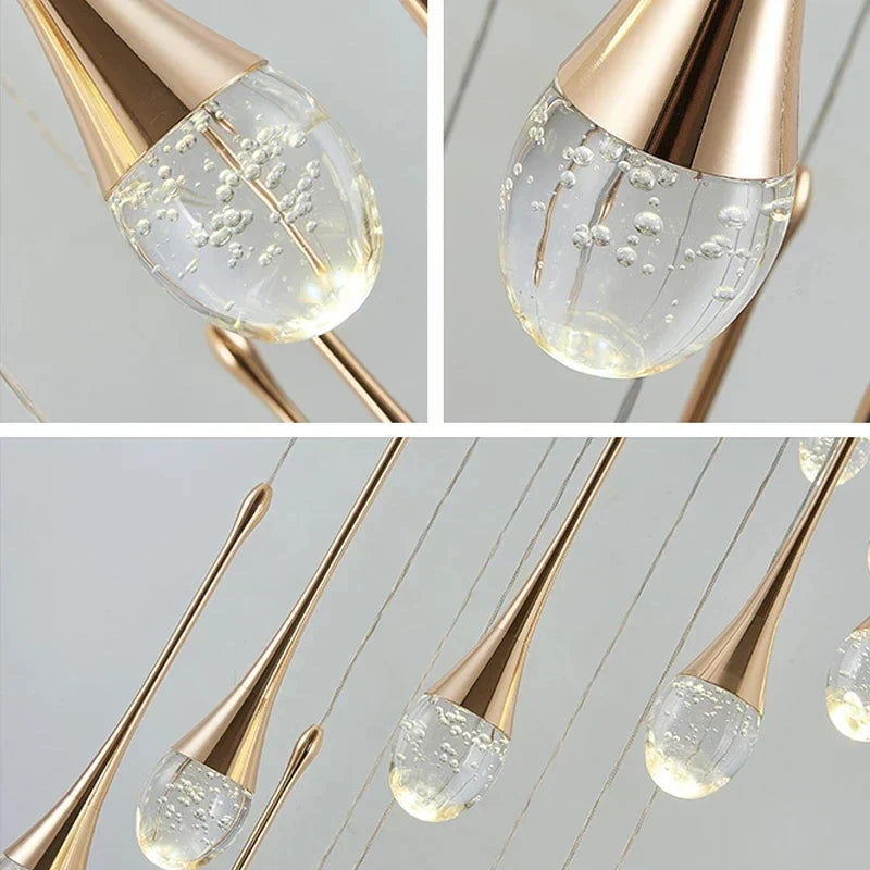 DecorBites™ Crystal LED Chandeliers: Elegant Staircase Hanging Lights for Luxe Living Spaces