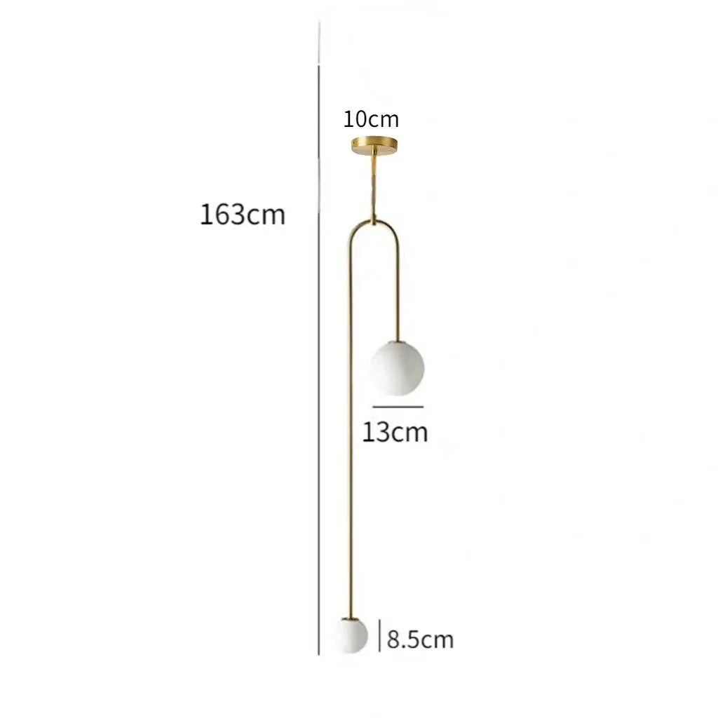 Nordic Glass Globe Pendant Light in Gold or Black