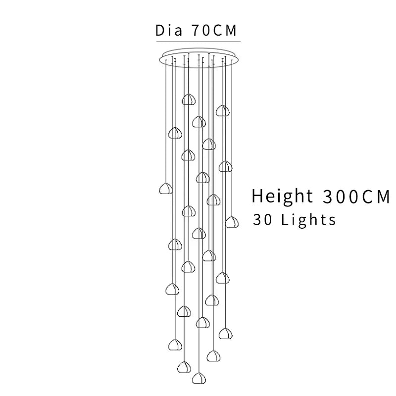 DecorBites™ Crystal Ball Chandelier: Modern LED Stair Chandelier for Living Room and Kitchen