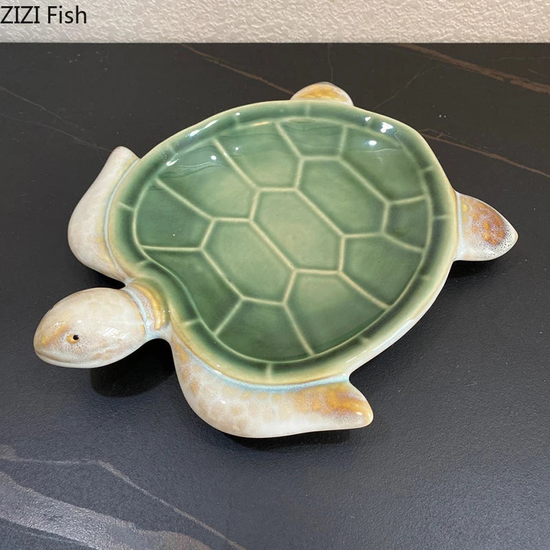 DecorBites™ Cute Turtle Statue Tray Desk Ornament Room Decor Creative Sculpture