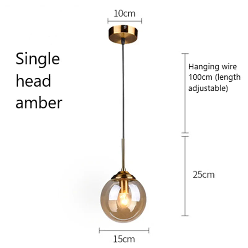 DecorBites™ Glass Pendant Lights: Modern LED Hanging Lamp for Home Lighting Fixtures