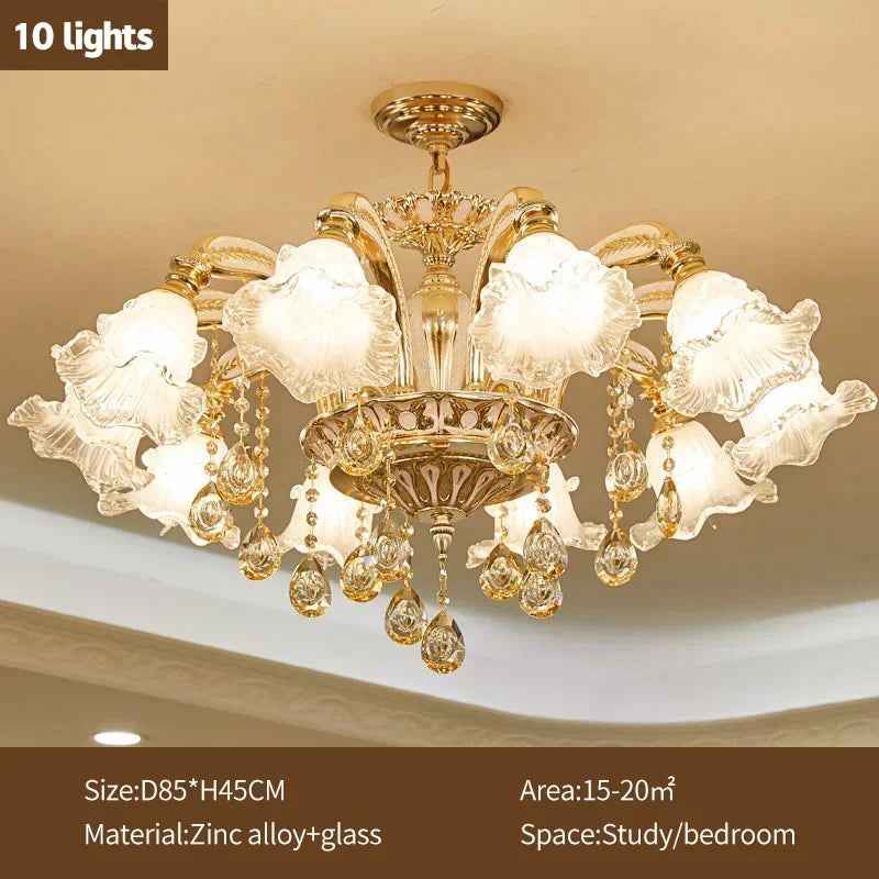 DecorBites™ Crystal Ceiling Chandelier for Modern Luxury Living Room & Hotel Lobby