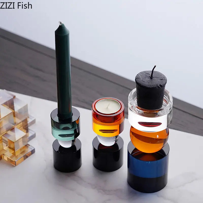 DecorBites™ Crystal Candle Holders: Creative Home Aroma Container & Desk Decoration