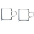 DecorBites™ 2PC 120ml Glass Handle Coffee Cup Tea Mug Set for Milk Beer Juice