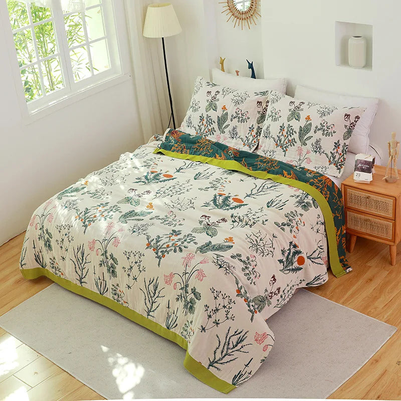 Couverture Serviette en Gaze de Coton DecorBites™ - Jacquard Double Face Teint en Fil pour Adultes et Enfants