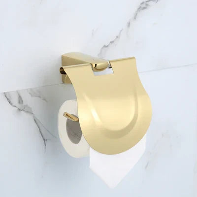 طقم أدوات حمام ذهبي DecorBites™‎: رف مناشف، رف، حامل ورق، حامل مناديل، حامل فرشاة تواليت