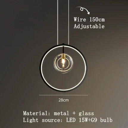 DecorBites™ Clear Glass LED Chandelier: Modern Nordic Hall Parlor Lighting Fixture