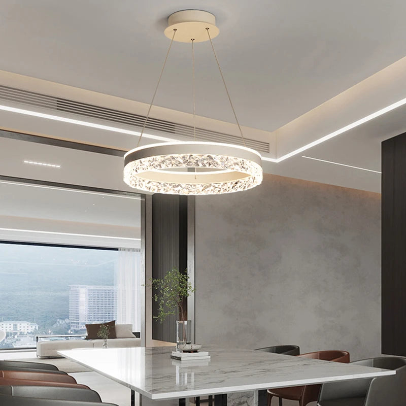 Modern White Ring LED Pendant Light