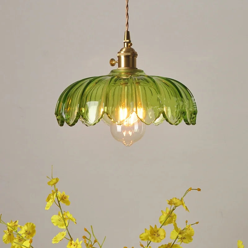 فوانيس DecorBites™ الزجاجية الخضراء المعلّقة بإضاءة LED