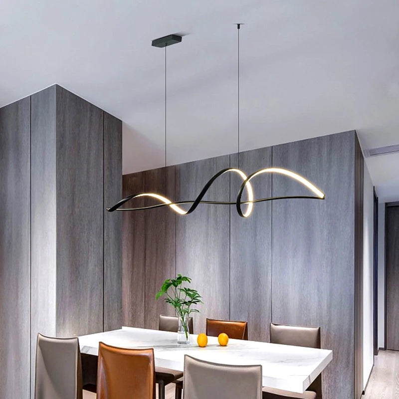 Modern Linear Acrylic Pendant Light in Gold or White