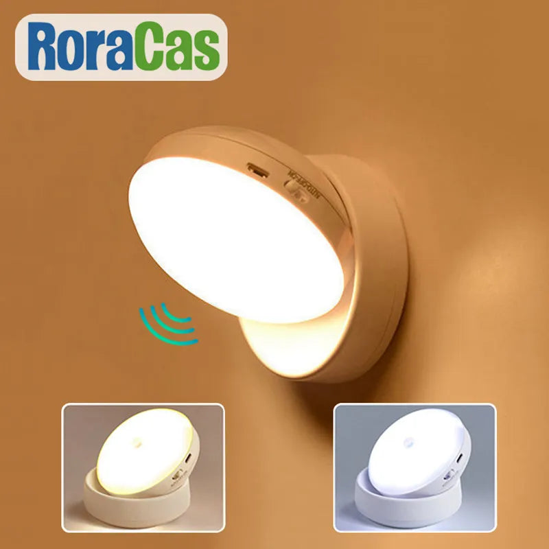 DecorBites™ 360° Rotate Night Light USB Rechargeable Magnet Wall Lamp for Staircase Bedroom