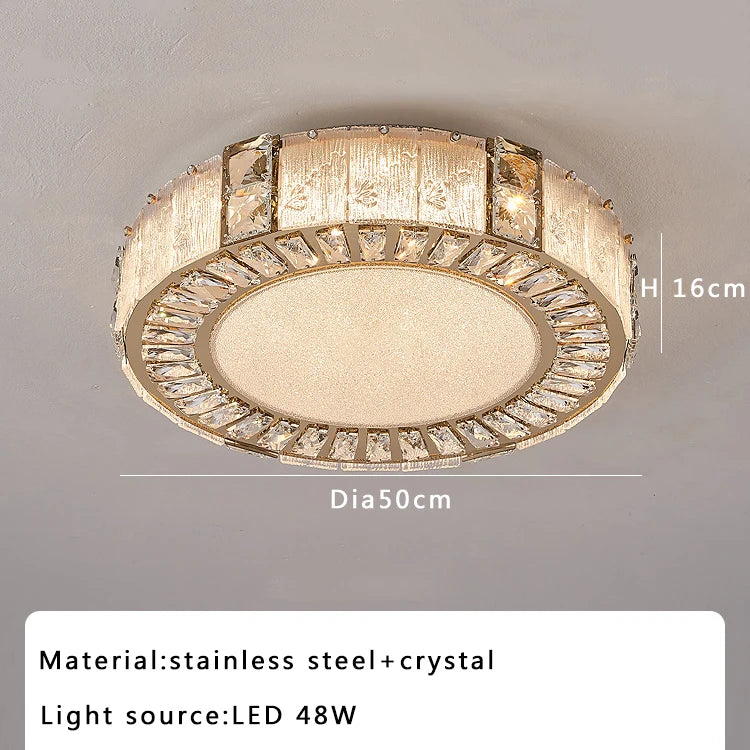 DecorBites™ Crystal Glass Luxury Ceiling Chandelier - Gold LED Home Decor