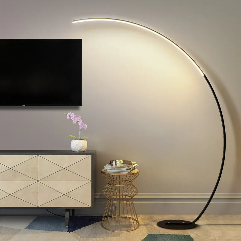 مصباح أرضي LED DecorBites™ بتصميم قوس لديكور غرف المعيشة الداخلية
