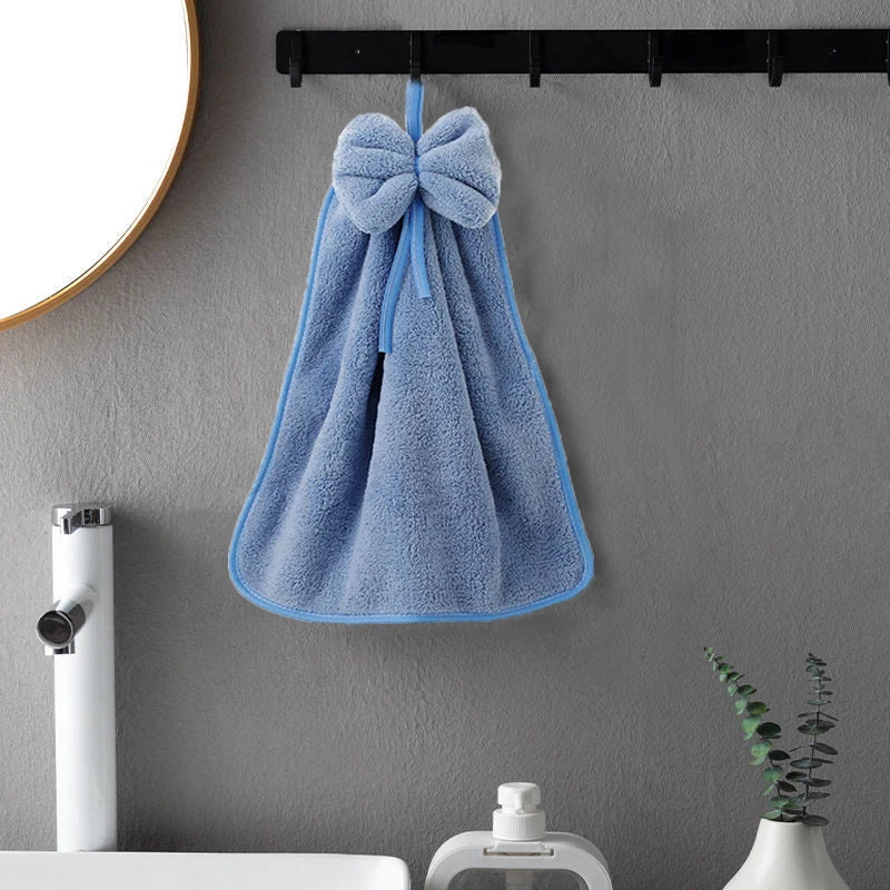 DecorBites™ Coral Velvet Soft Hand Towels Super Absorbent for Kitchen Bathroom Home Hair