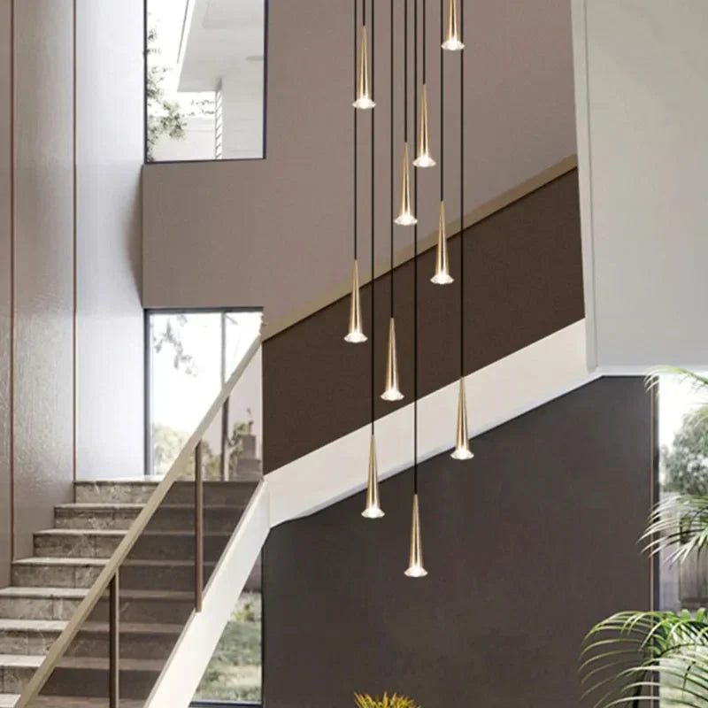 DecorBites™ Crystal LED Staircase Chandelier: Luxury Long Stair Lighting Fixture