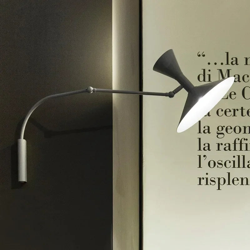 DecorBites™ Adjustable Long Arm Wall Lamp for Reading, Bedroom, LED Minimalist Swing Lighting
