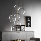 Modern Clear Glass Pendant Light With Gold Finish