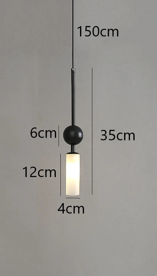 Nordic Gold and Black Glass Pendant Light