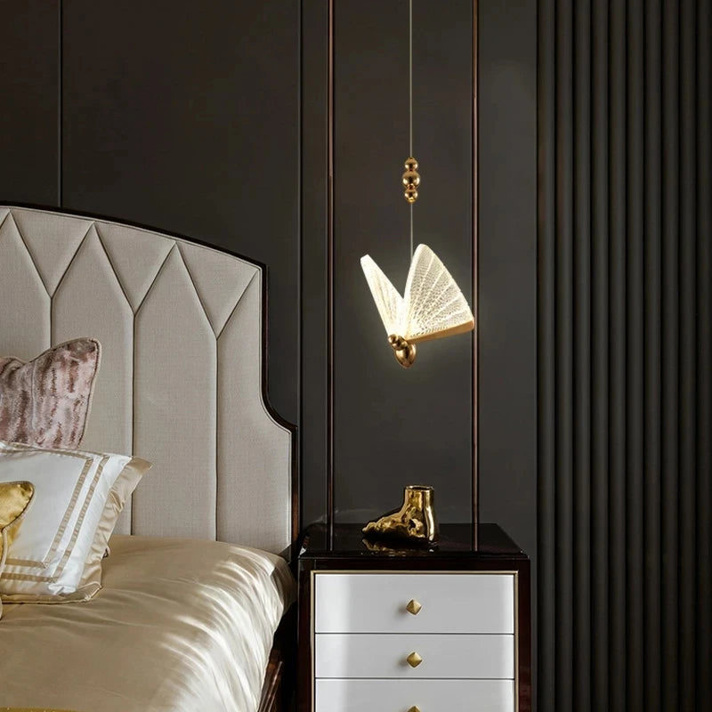Nordic Butterfly Pendant Light With Iron And Acrylic