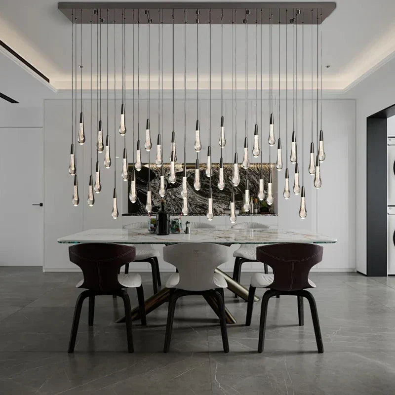 DecorBites™ Crystal Water-drop Chandelier Light Fixture - Luxury Stairwell Decor